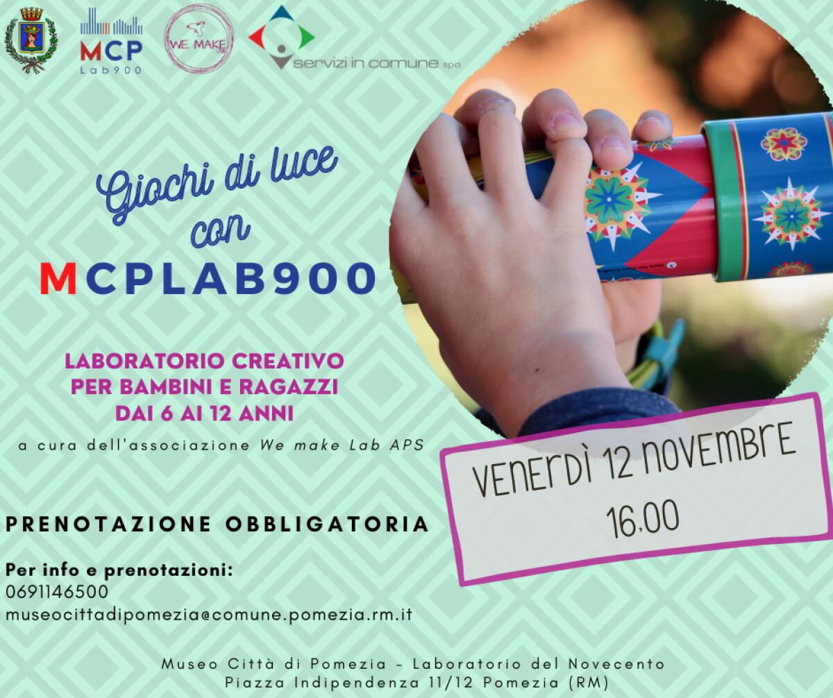 Laboratorio gratuito per bambini e ragazzi questo venerdì al Museo Città di Pomezia. - 