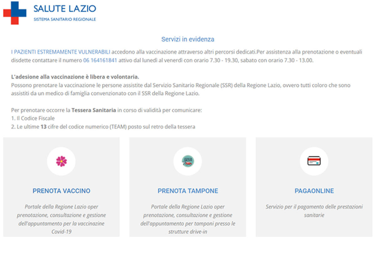 Covid nel Lazio: oltre 150 mila Over40 hanno già prenotato la terza dose del vaccino. Il sito “SaluteLazio” va in tilt. - 