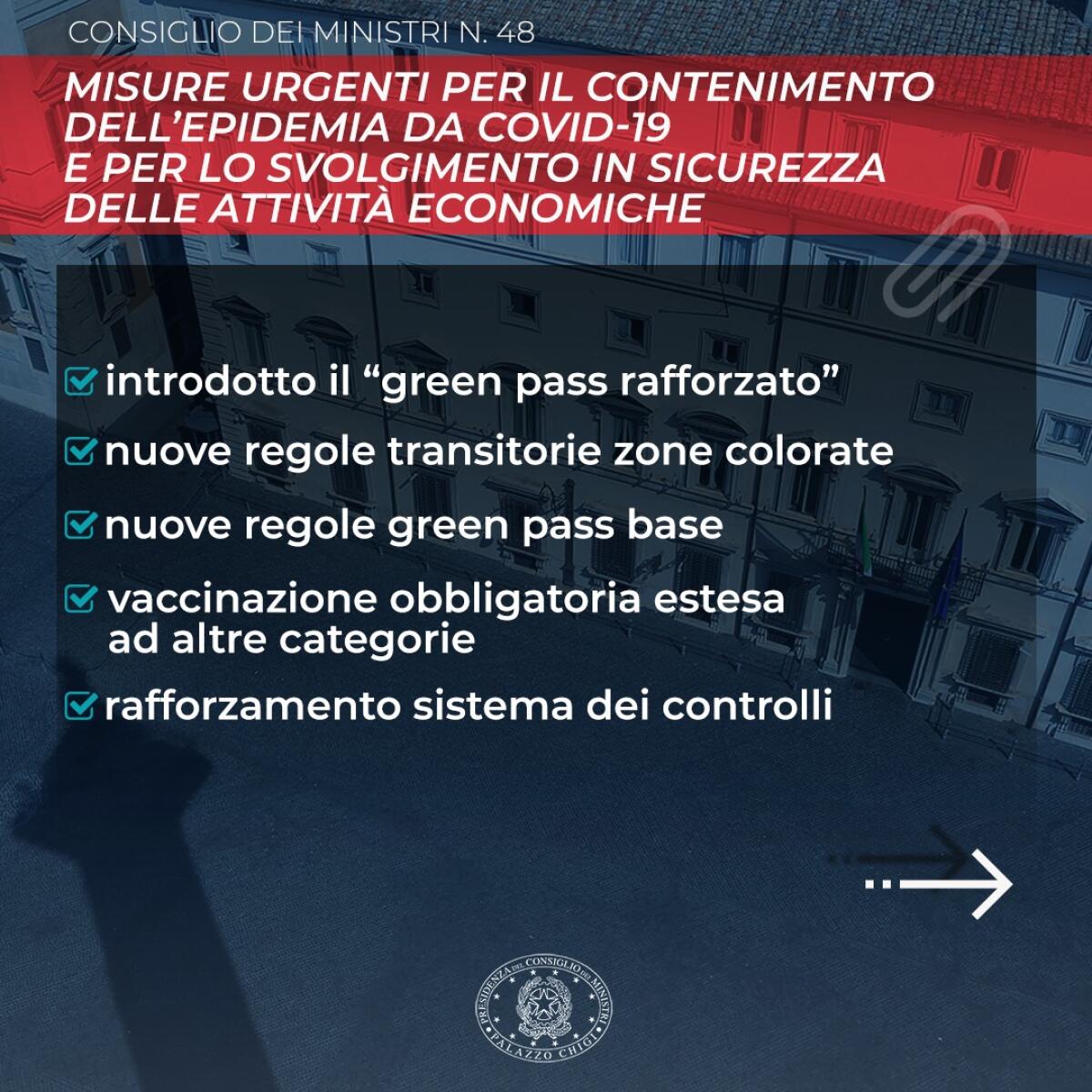 Ecco le nuove misure di contrasto alla pandemia deliberate dal Consiglio dei Ministri.  LA GRAFICA - 