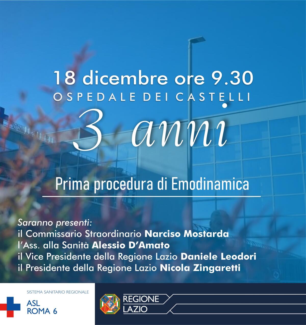 L’Ospedale dei Castelli compie tre anni: questo sabato l’attivazione di emodinamica e prima procedura di cardiologia interventistica. - 