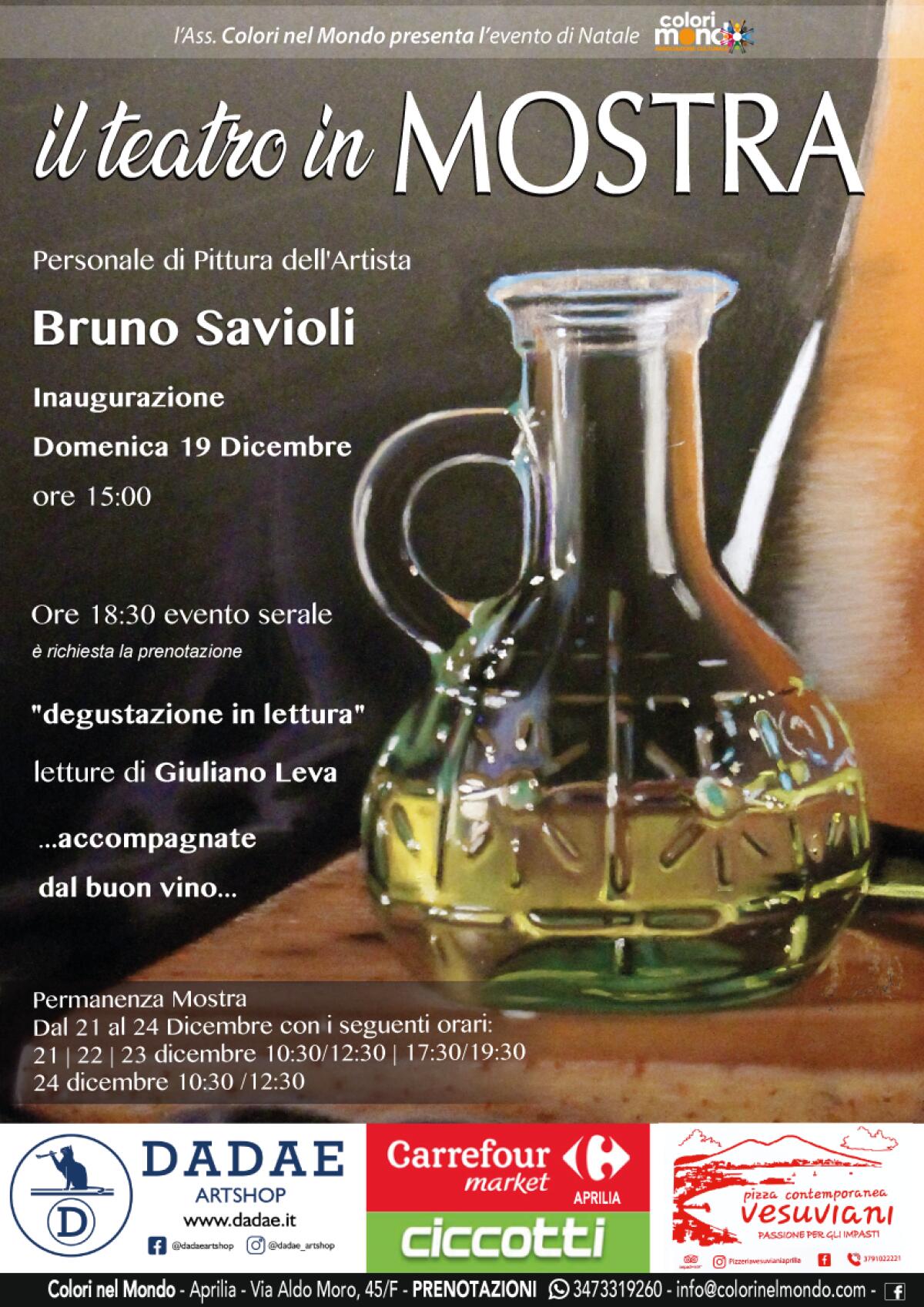 Aprilia, "Il teatro incontra la pittura" per Natale con l'associazione Colori nel Mondo - 