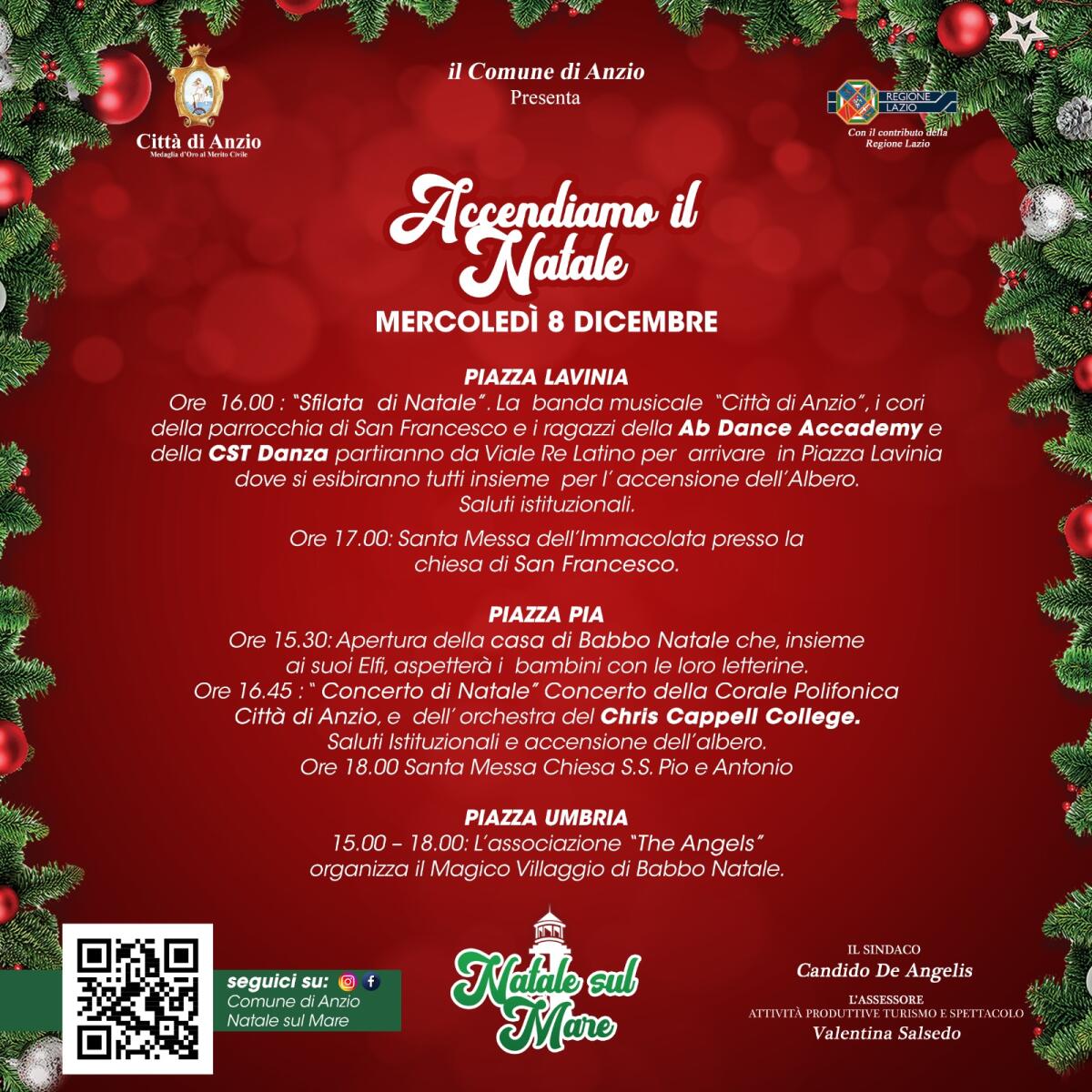 “Accendiamo il Natale”: ad Anzio oggi l’accensione degli alberi di Natale in Piazza Pia e in Piazza Lavinia. - 