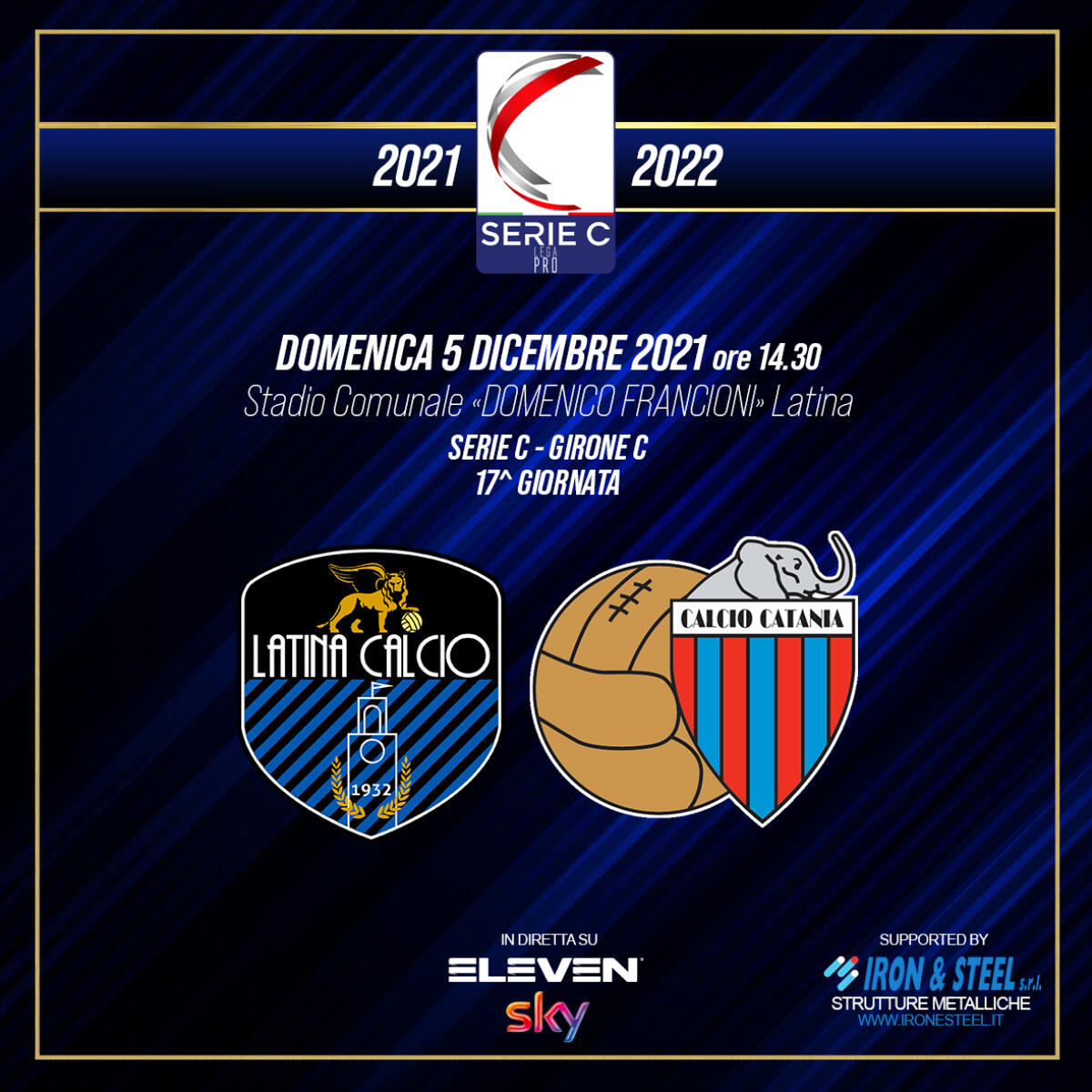 Calcio di serie C, girone C: il Latina affronta tra le mura amiche del “Francioni” il Catania. - 