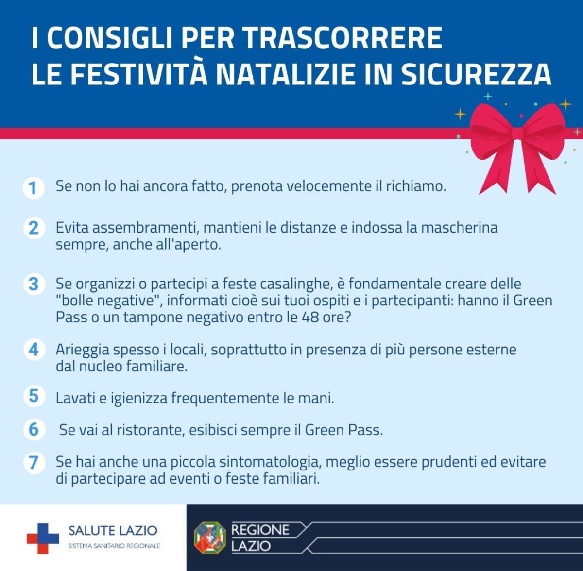 Coronavirus, dalla Regione Lazio i consigli per un Natale sicuro. - 