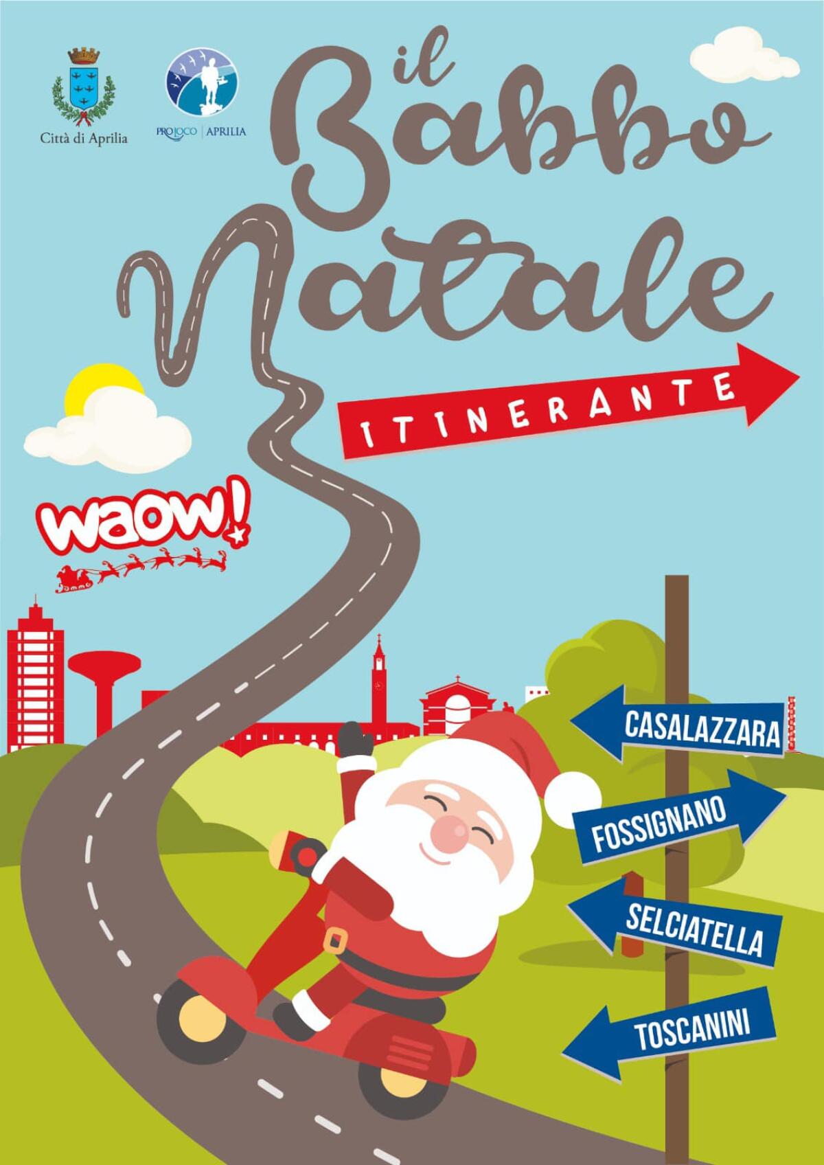 Babbo Natale, assieme a maghi e clown, fa un giro per i comitati di Quartiere di Aprilia. - 