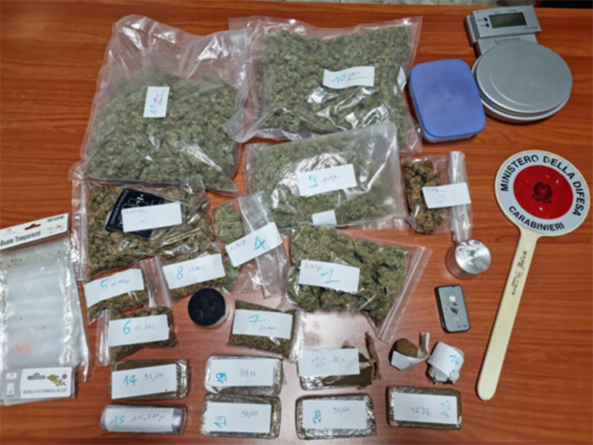 Un 20enne di Pontinia in manette per droga: in casa deteneva oltre un chilo e mezzo di hashish e marijuana. - 
