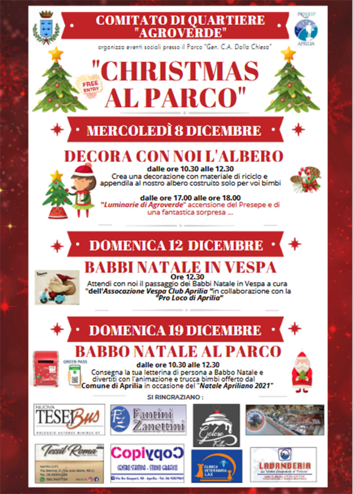 "Christmas al parco" al quartiere Agroverde di Aprilia: da questo mercoledì tanti eventi. ECCO IL PROGRAMMA - 