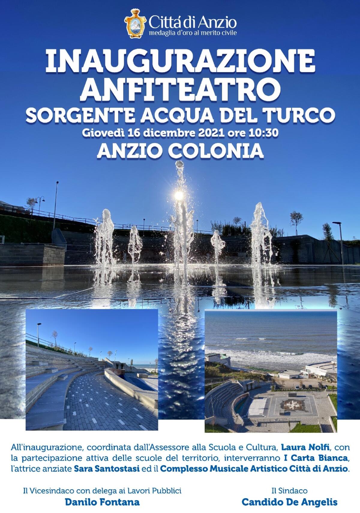 Anzio - Covid. Rinviata l’inaugurazione del Nuovo Anfiteatro Sorgente Acqua del Turco - 