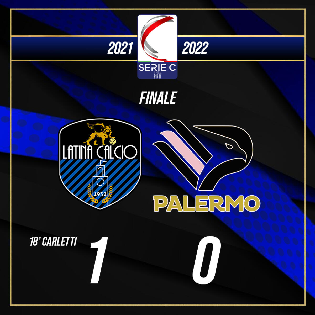 Calcio di serie C: al Francioni il Latina supera Palermo per 1-0. - 