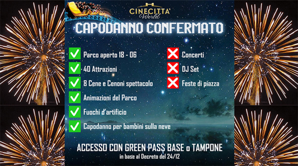 Capodanno al Cinecittà World! Apertura dalle 18.00 alle 6.00 del mattino. - 
