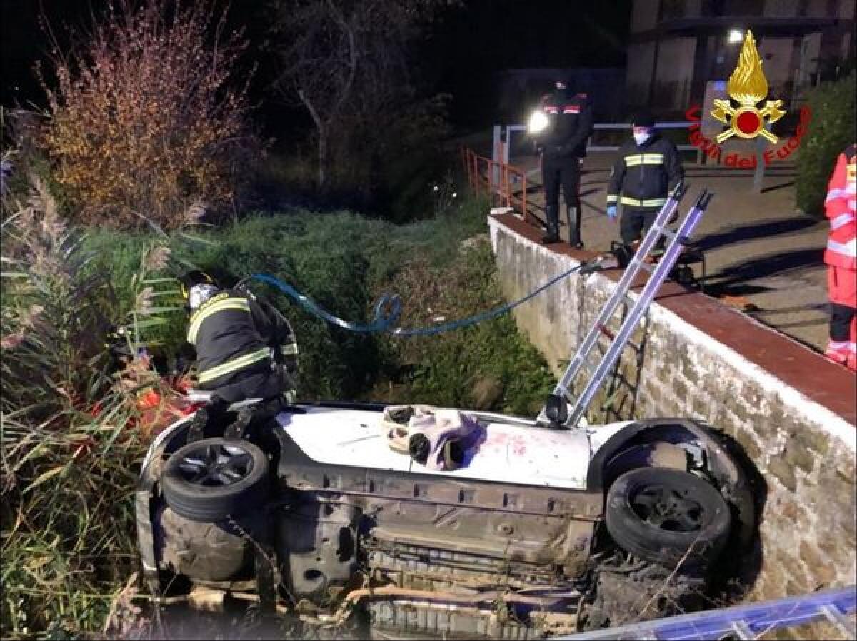 Si ribalta con l'auto sulla Migliara 47 e finisce in un fossato, due feriti FOTO - 