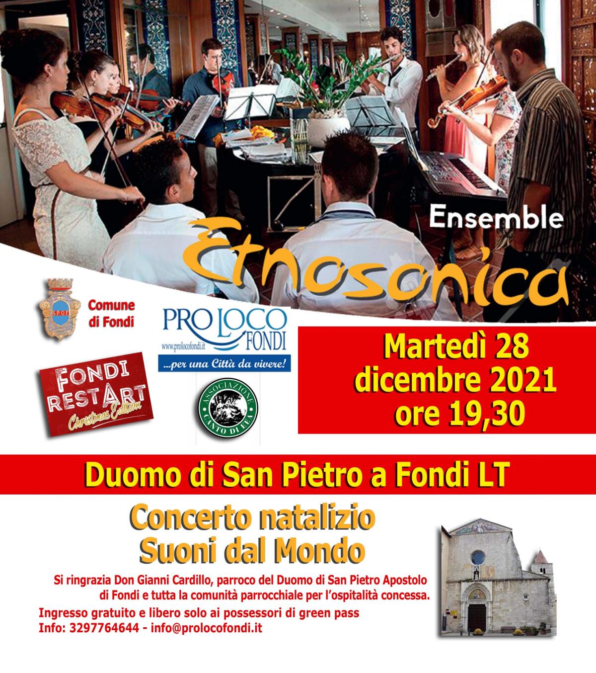 Concerto natalizio dell’Ensemble Etnosonica questa sera nel Duomo San Pietro a Fondi. - 