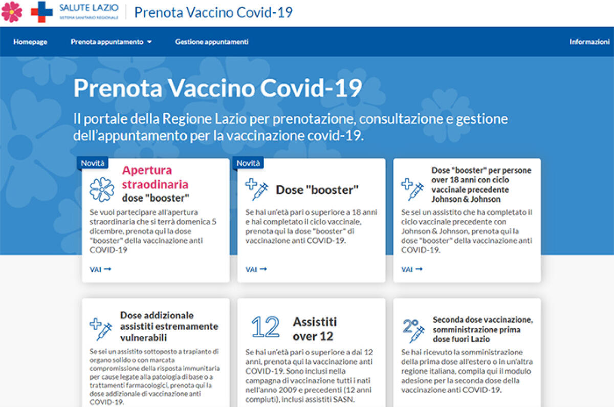 5mila disponibilità straordinarie di vaccini anti-Covid nel Lazio: ci si può prenotare per questa domenica 5 Dicembre. - 