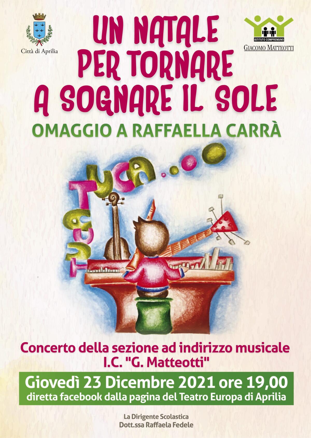 Questo giovedì, dalla pagina Facebook del Teatro Europa, il “Concerto di Natale” della scuola “Matteotti” di Aprilia. - 
