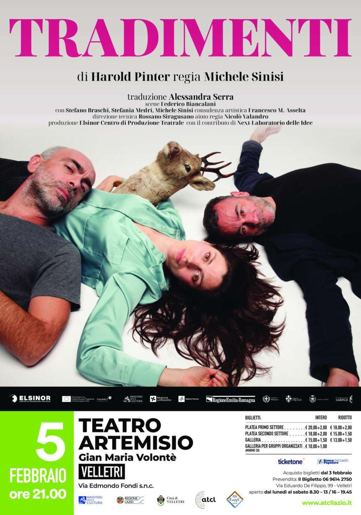 Con “Tradimenti” di Harold Pinter il 5 febbraio si apre la stagione 2022 del Teatro “Artemisio-Volonté” di Velletri. - 