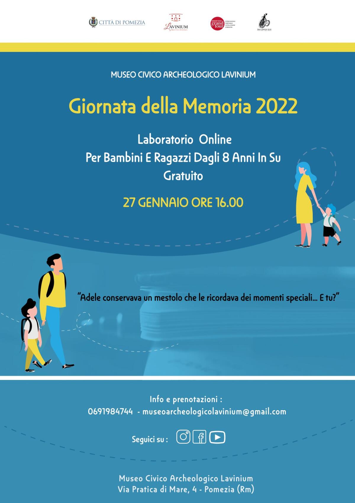 Giornata della Memoria, oggi pomeriggio a Pomezia il laboratorio didattico on-line “Il mestolo di Adele”. - 