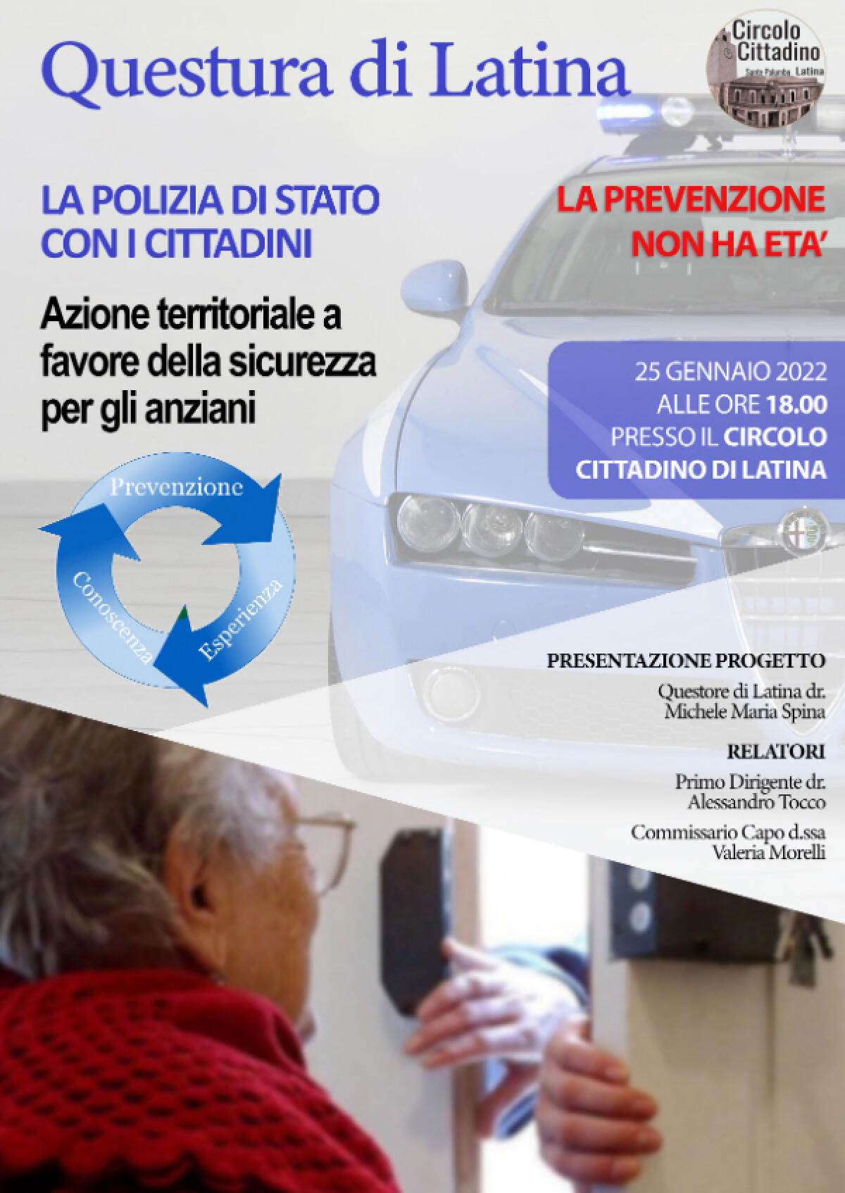 Prevenire le truffe: la Questura di Latina organizza per martedì 25 gennaio un incontro con gli anziani e le loro famiglie. - 