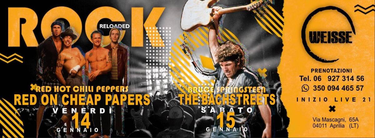 Musica live al Weisse pub di Aprilia: stasera la tribute band dei Red Hot Chili Peppers, domani il concerto dei The Backtreets. - 