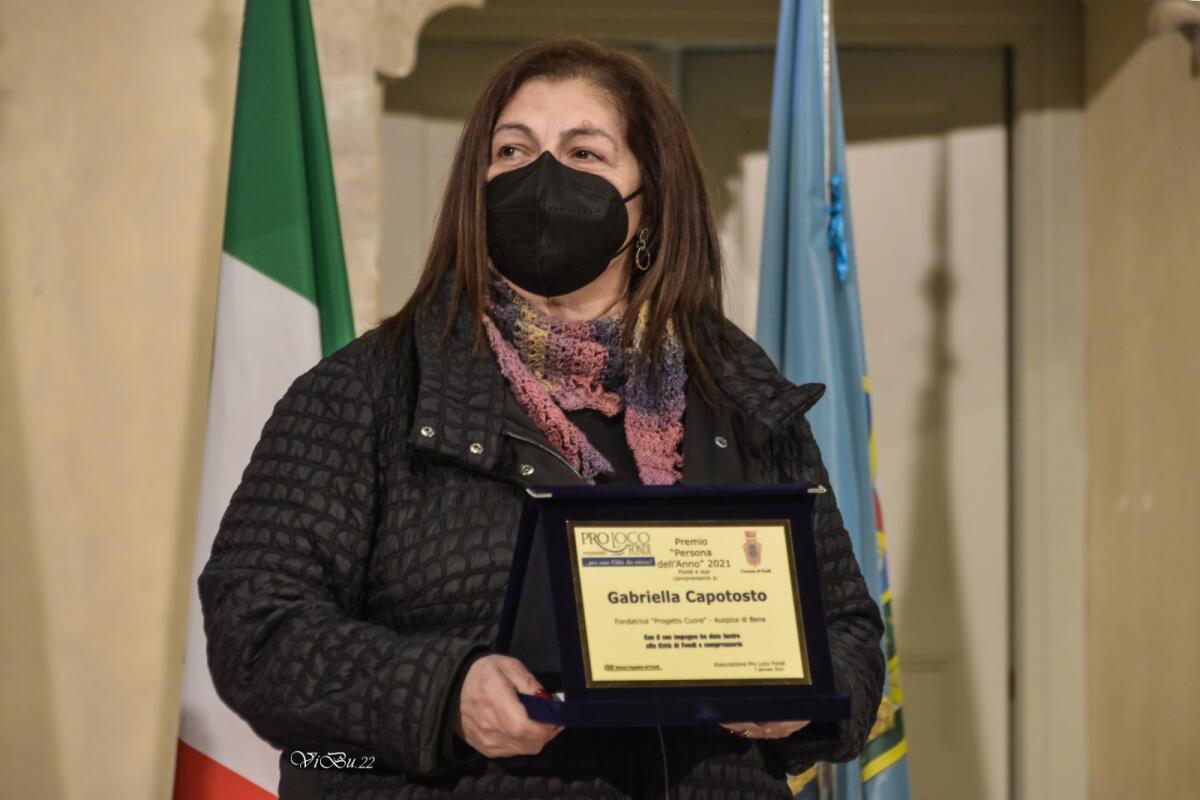 Gabriella Capotosto del “Progetto Cuore” è la persona dell’Anno 2021 di Fondi e comprensorio. - 