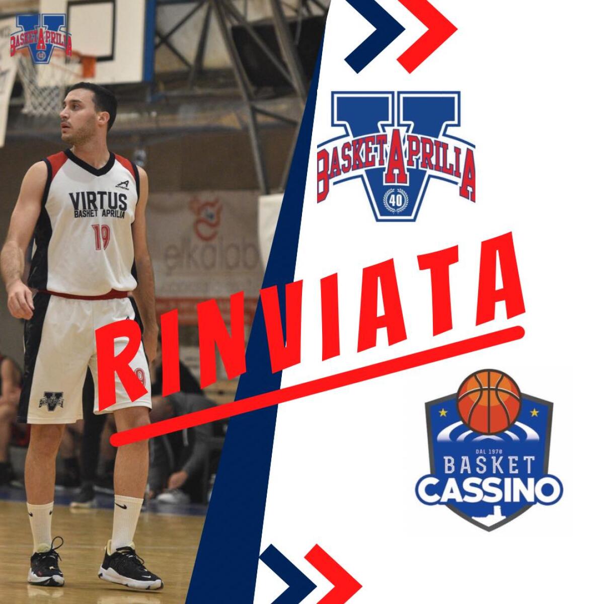 Basket serie C Gold: rinviata anche la gara tra la Virtus Basket Aprilia ed il Cassino. - 