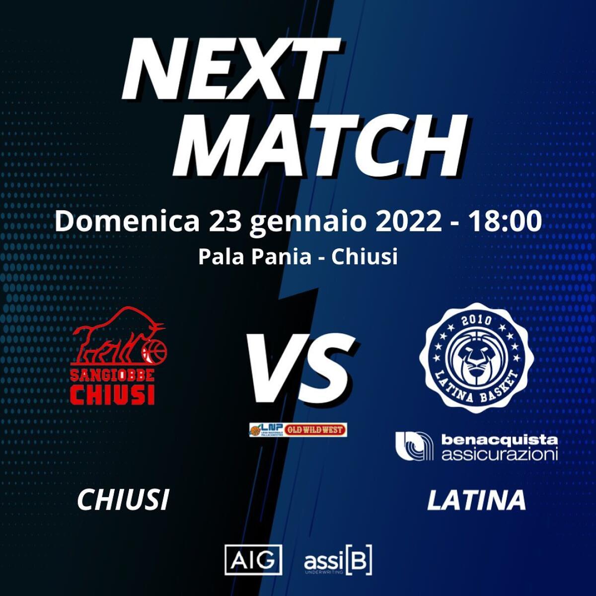 Basket maschile serie A2: il Latina, dopo un mese di stop, riprende dalla trasferta contro Chiusi. - 