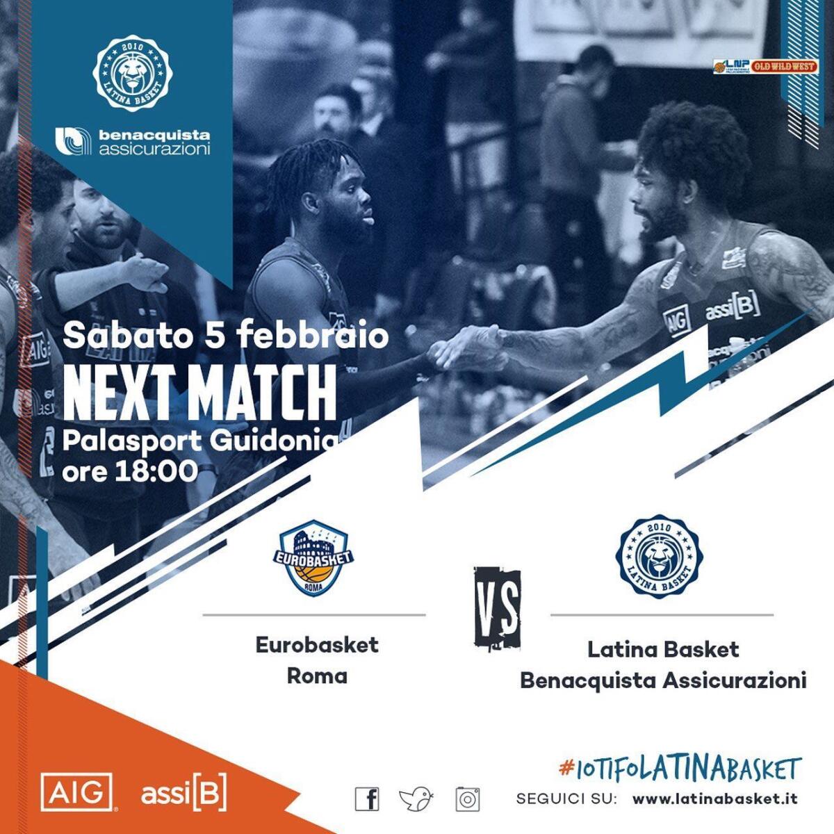 Basket maschile serie A2: tempo di derby per il Latina che sabato affronta fuori casa l’Eurobasket Roma. - 