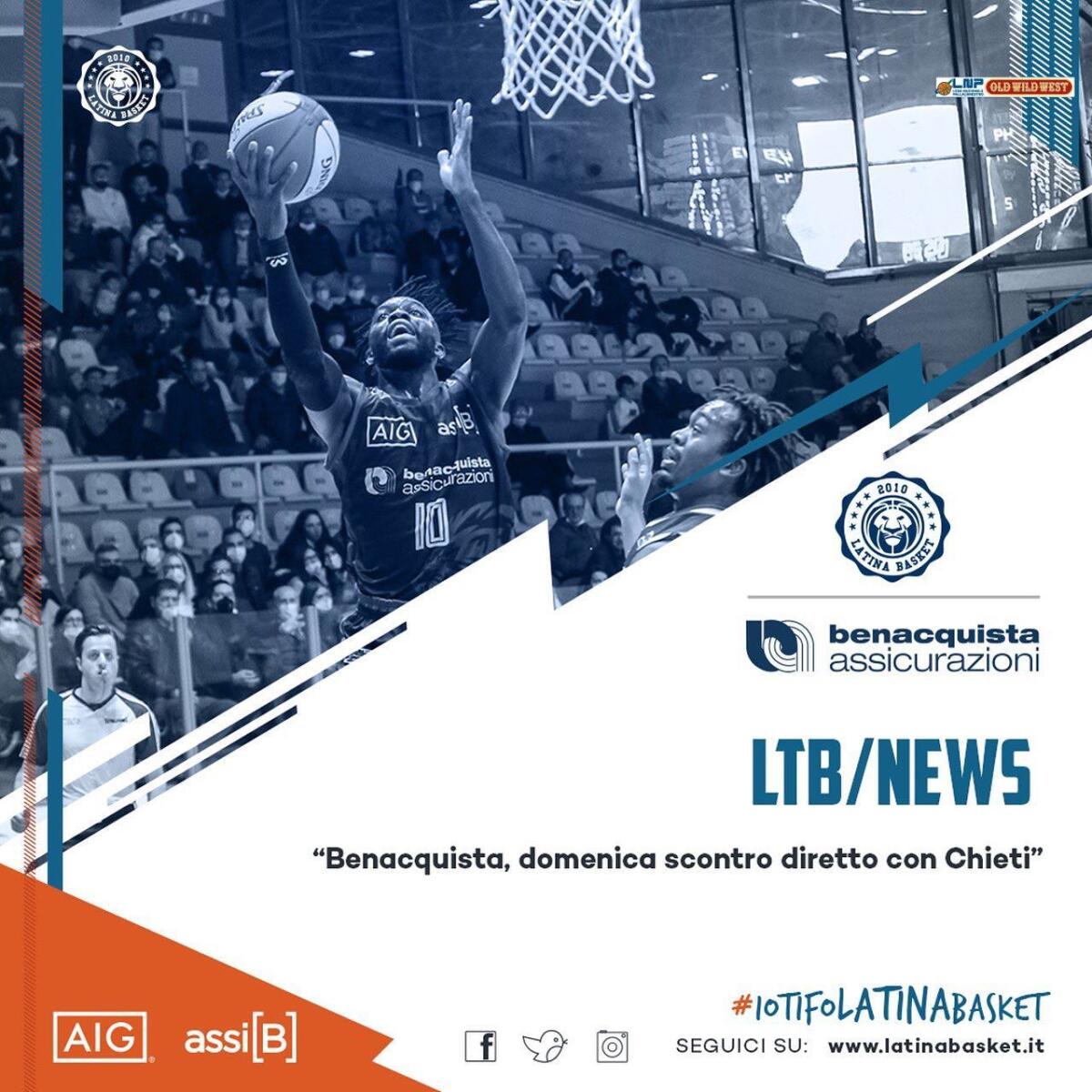 Basket maschile serie A2: per il Latina questa domenica scontro diretto contro Chieti. Si gioca al PalaBianchini. - 