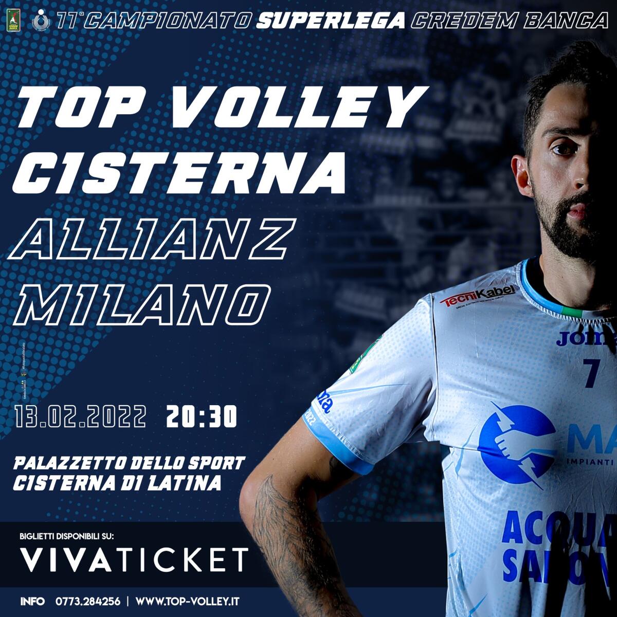 Pallavolo di Superlega: super sfida al Palasport di Cisterna tra la Top Volley e la Powervolley Milano. - 
