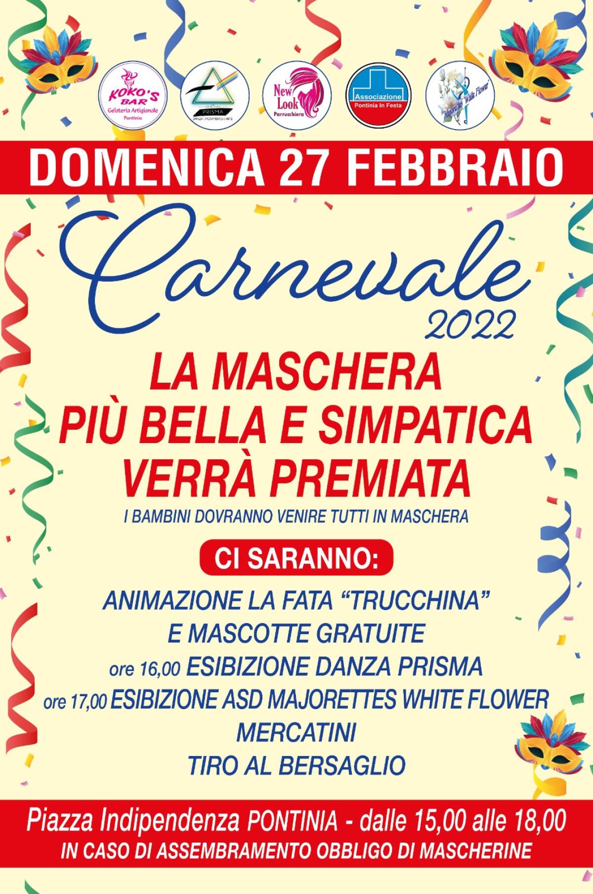 Questa domenica festa di Carnevale a Pontinia, seppur in versione ridotta a causa del Covid. - 