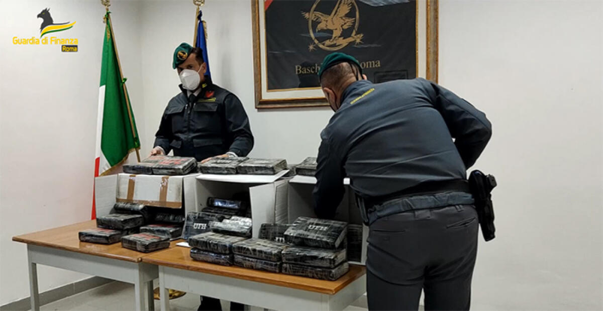 680 chili di cocaina sequestrati dalla Guardia di Finanza del Comando Provinciale di Roma. Due arresti a Monterotondo. - 