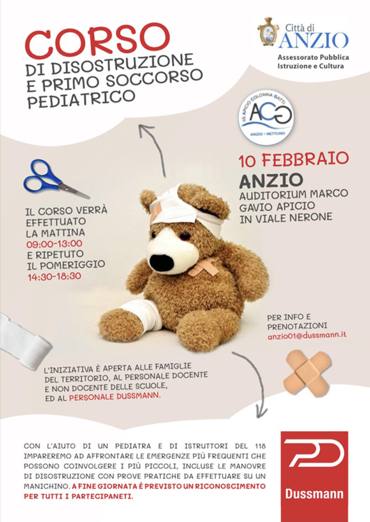 Ad Anzio questo giovedì un corso salvavita di disostruzione e primo soccorso pediatrico aperto a tutti. - 