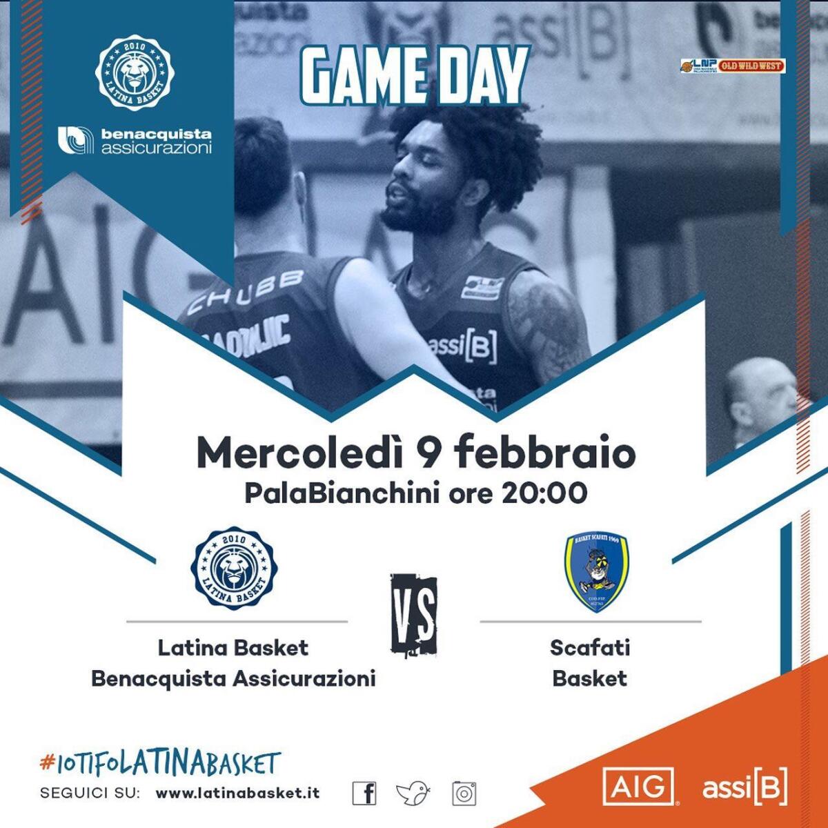 Basket serie A2: il Latina stasera al PalaBianchini recupera l’ultima di andata contro la capolista Scafati. - 