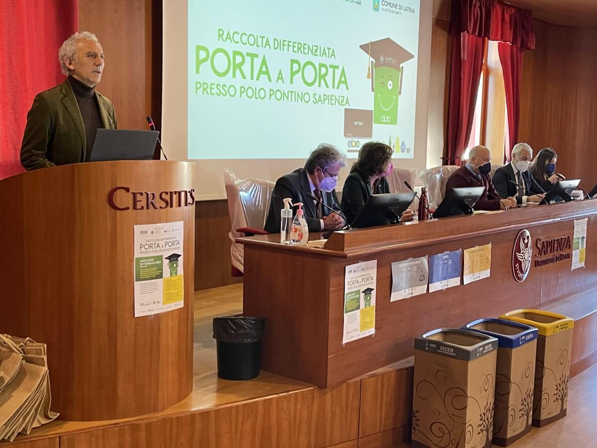 Al via il servizio di raccolta differenziata “Porta a Porta” all’interno del Polo Pontino dell’Università La Sapienza. - 