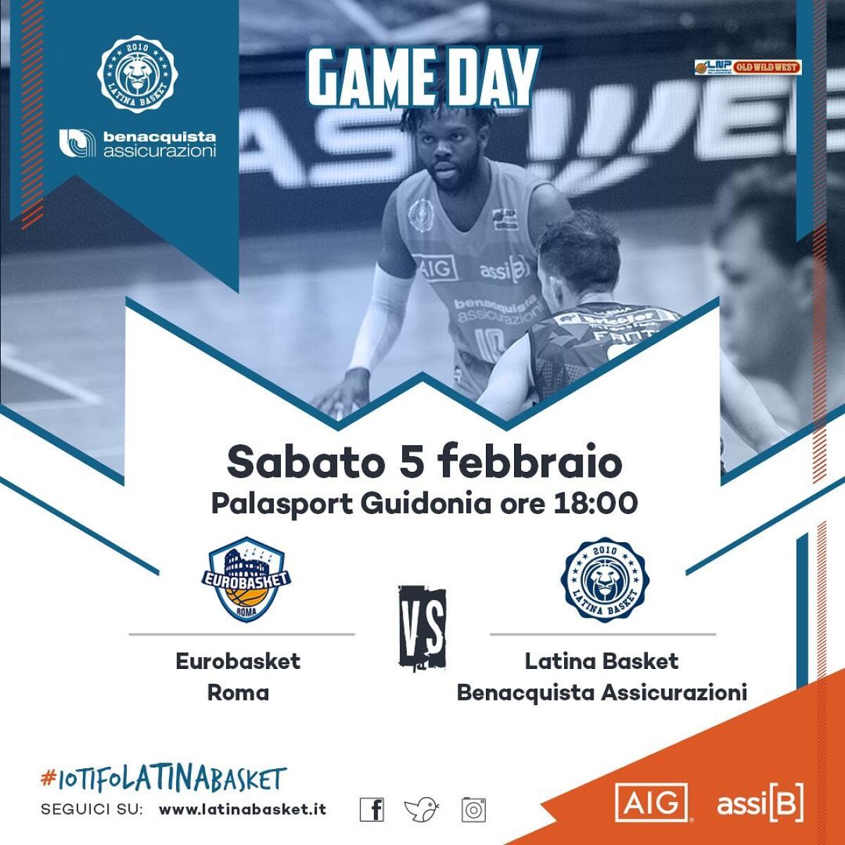 Basket serie A2: tempo di derby per il Latina: oggi si gioca in casa dell’Eurobasket Roma. - 