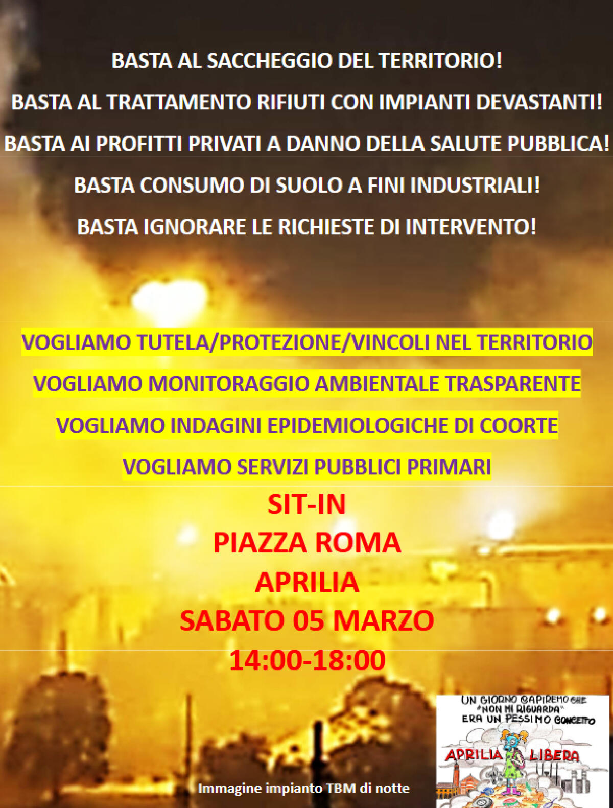 Sit-in sabato 5 Marzo in Piazza Roma ad Aprilia per denunciare lo stato di abbandono della zona Sacida-Campoverde. - 