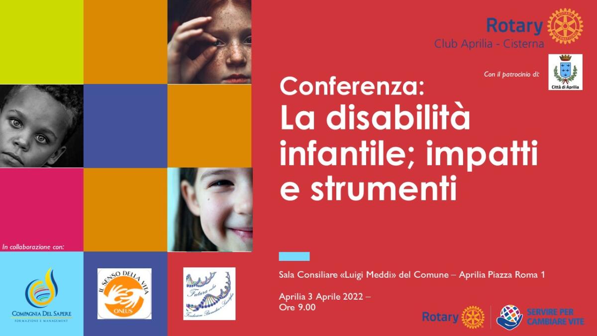 "Aprilia, focus sulla disabilità infantile". Il convegno domenica 3 aprile - 