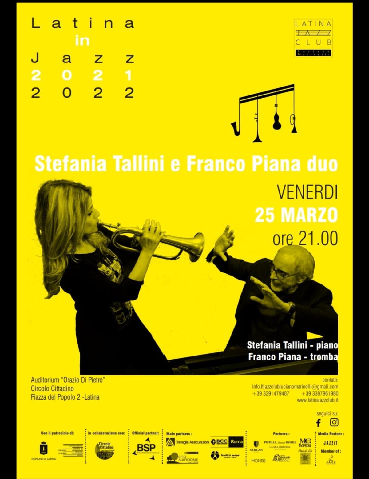 Latina in Jazz: questo venerdì sera il concerto del Stefania Tallini e Franco Piana Duo. - 