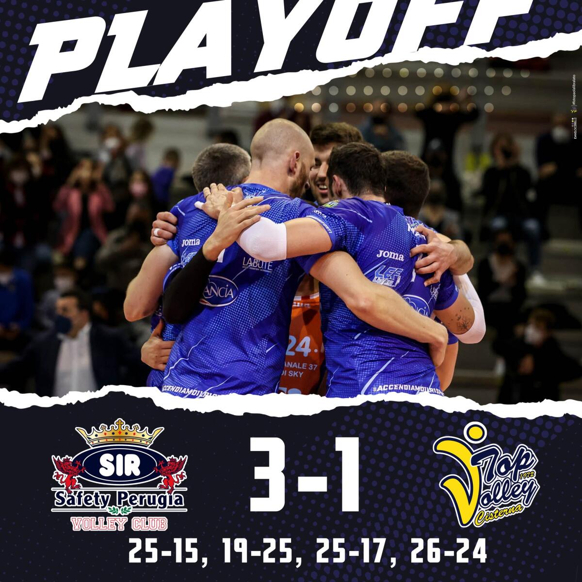 Superlega - Play off. Cisterna lotta contro Perugia, ma cede in gara 1 - 