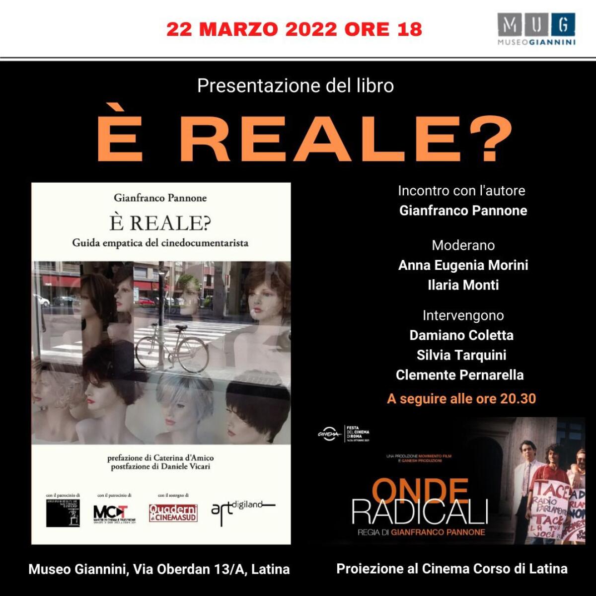 E' REALE? Appuntamento per martedì 22 marzo al MUG con il libro del regista Gianfranco Pannone - 