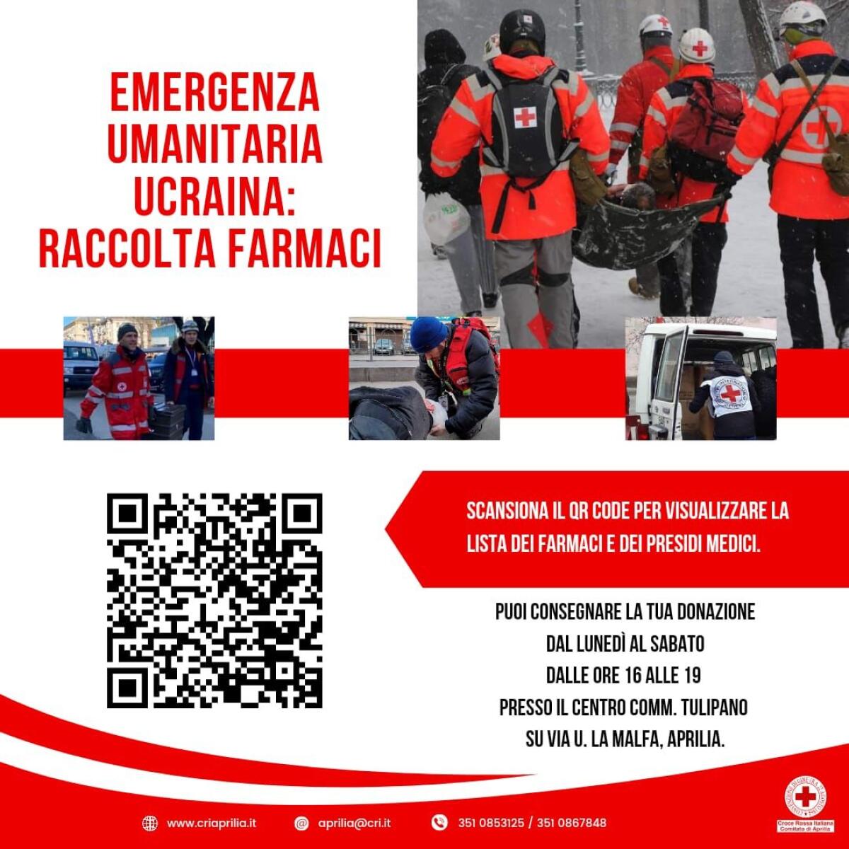 La Croce Rossa di Aprilia attiva una raccolta di materiale sanitario per l'emergenza in Ucraina - 