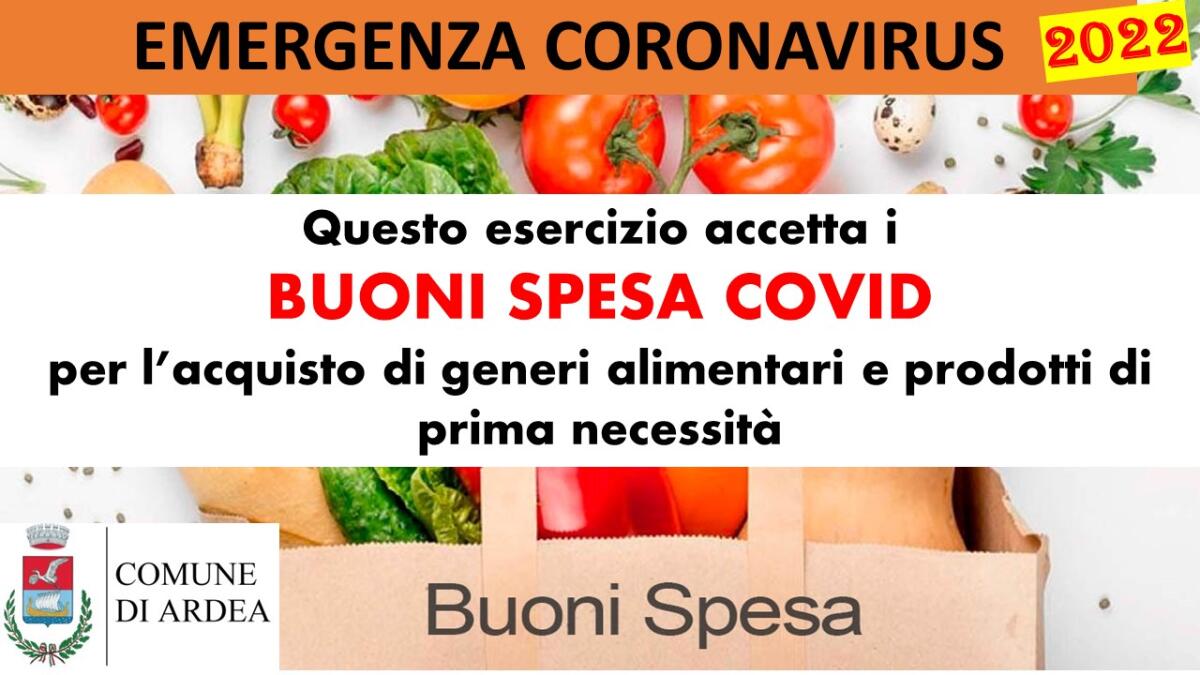 Il Comune di Ardea dispone una nuova erogazione di buoni spesa Covid per il 2022. - 