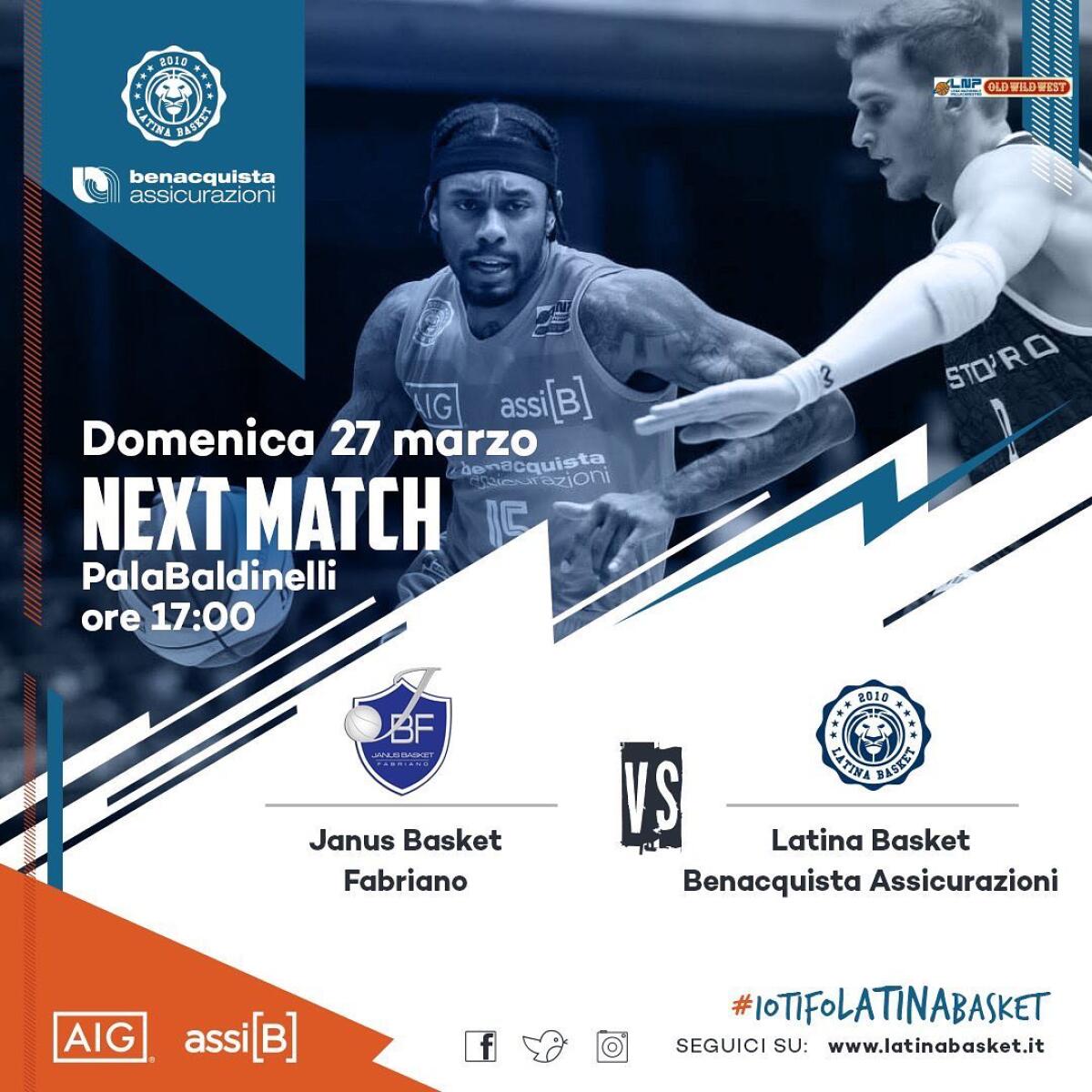 Basket maschile serie A2: seconda trasferta consecutiva per il Latina. Questa domenica si gioca contro Fabriano. - 