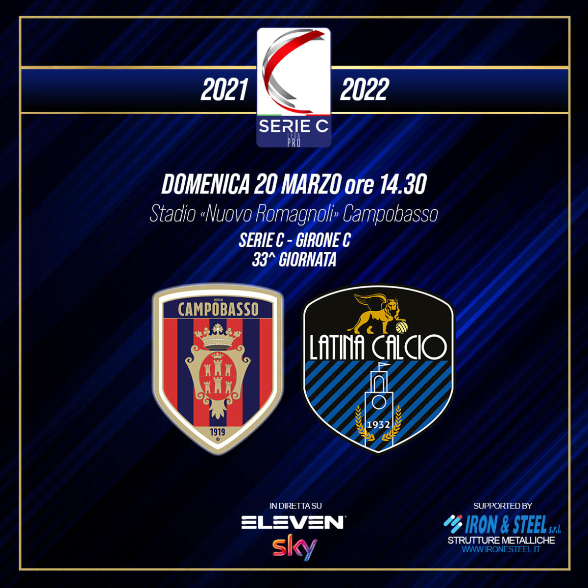 Calcio Lega Pro - Il Latina atteso dal Campobasso domenica 20 marzo. Fischio di inizio alle 14.30 - 