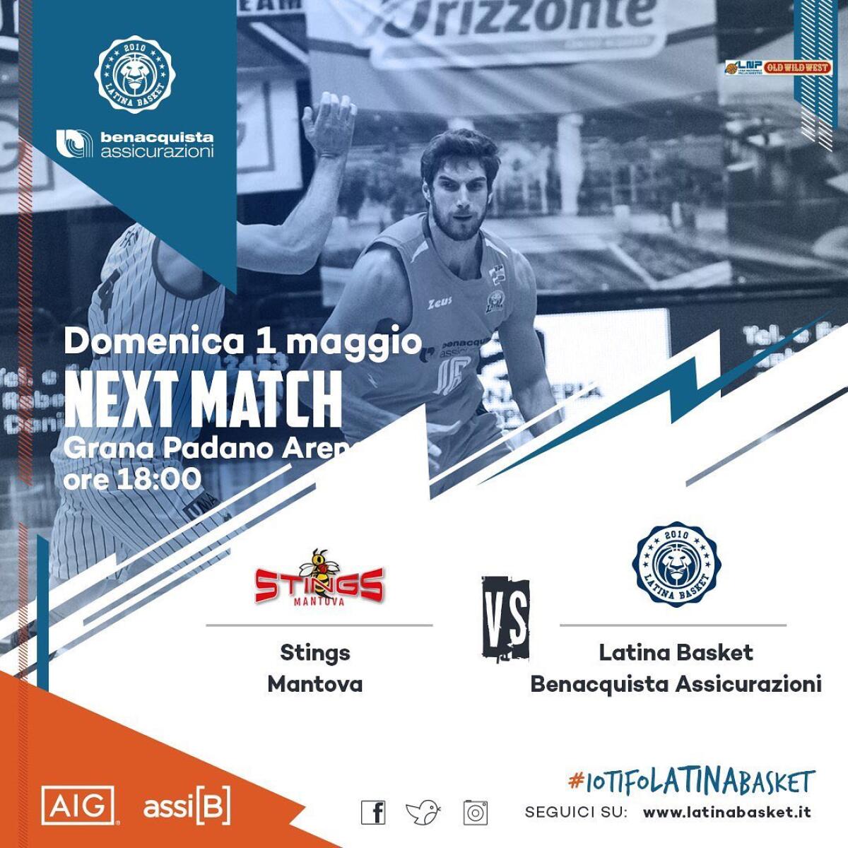 Basket maschile serie A2: ultima partita della stagione questa domenica per il Latina sul parquet della Staff Mantova. - 