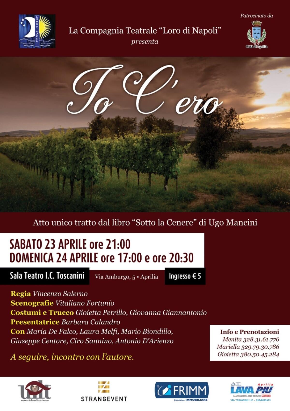 Questo fine settimana ad Aprilia lo spettacolo teatrale “Io C’ero” della compagnia “Loro di Napoli”. - 