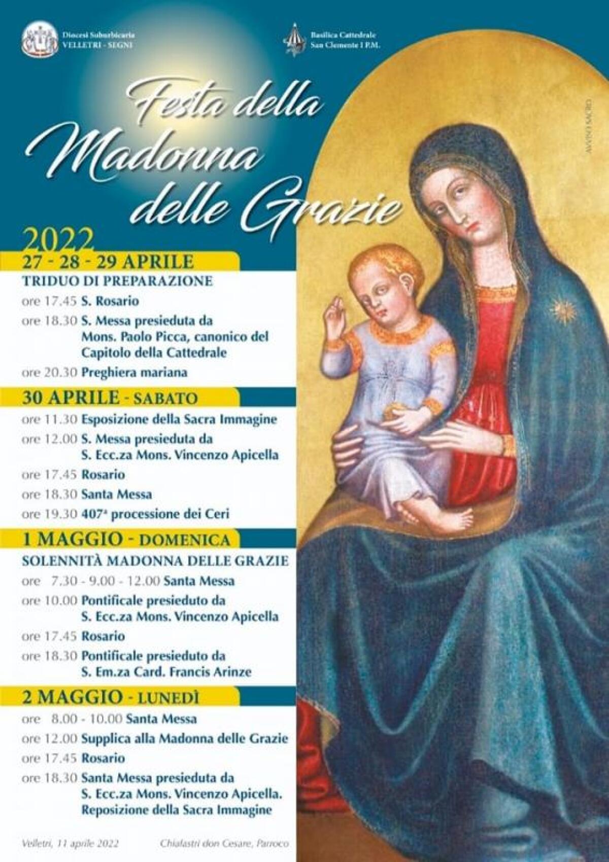 Questo fine settimana a Velletri la Festa della Madonna delle Grazie e la e 40esima Processione dei Ceri. - 
