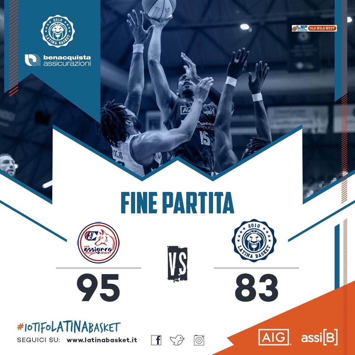 Basket serie A2 maschile, Fase Orologio: il Latina perde  95-83 in casa del Piacenza. Domenica ultima sfida contro Milano. - 