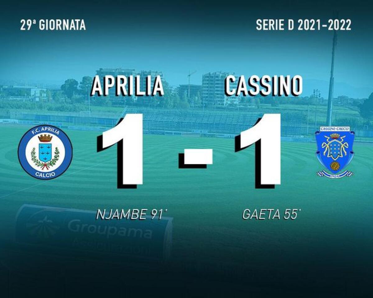Calcio - Serie D - I risultati della 29esima giornata. Pareggio per l'Aprilia che ha ospitato il Cassino - 