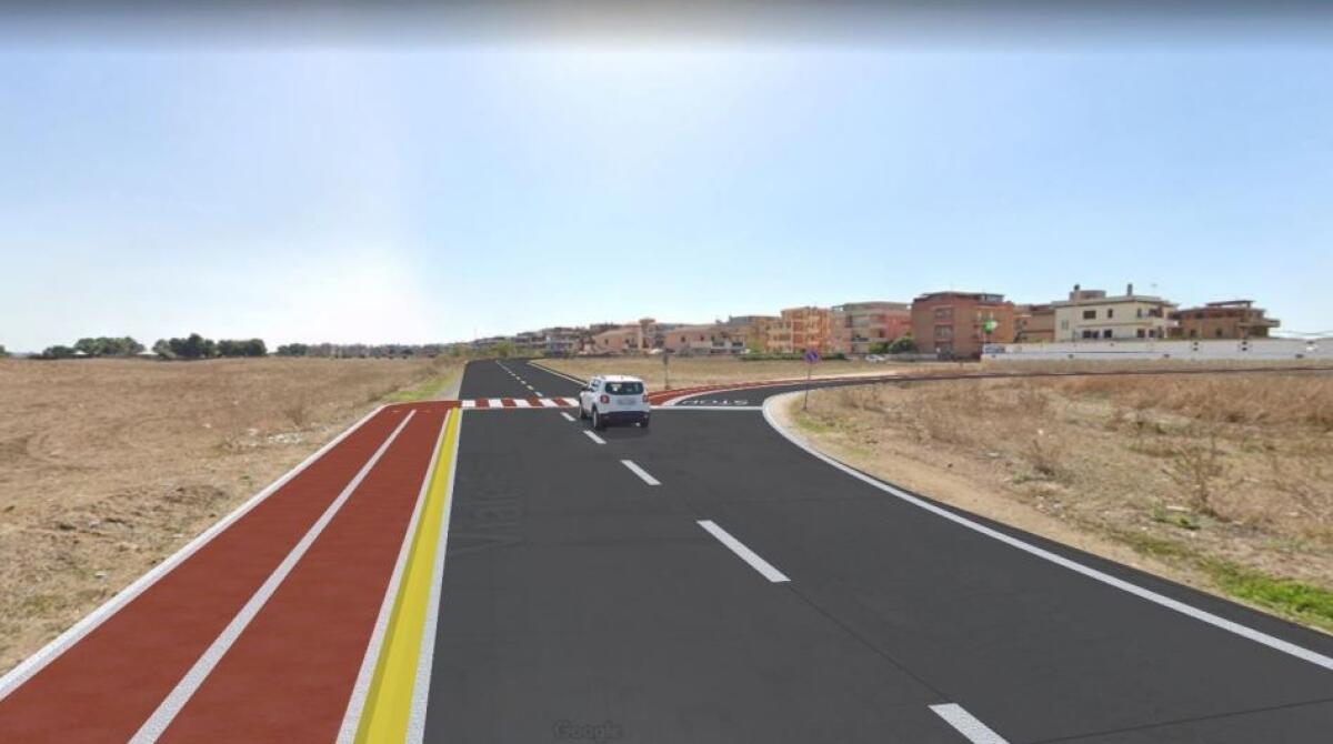 Avviato il cantiere per i lavori di riqualificazione di via Forlì, ad Ardea, dove sorgerà un percorso ciclopedonale. - 