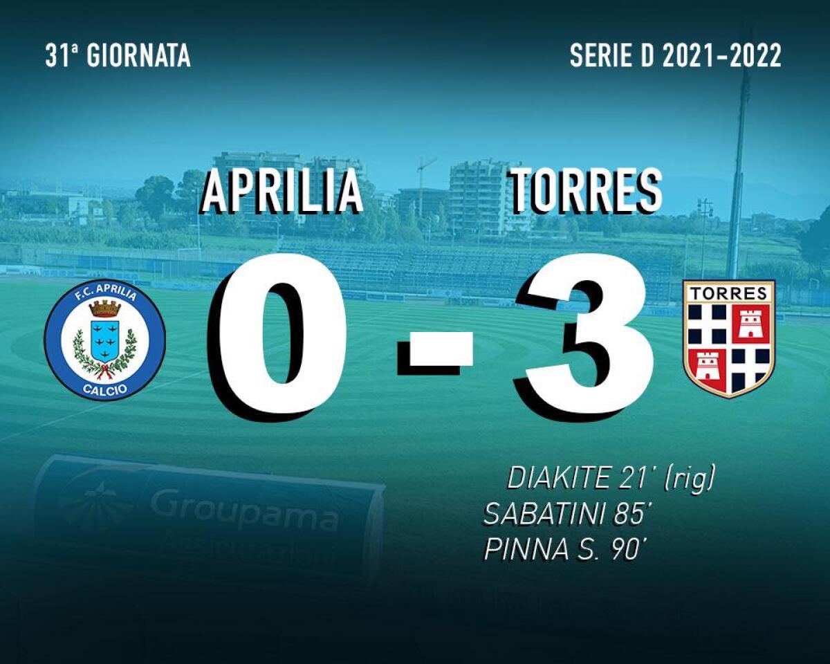 Calcio di serie D, girone G: l’Aprilia perde 0-3 contro i sardi del Torres e, probabilmente, saluta i playoff. Si torna in campo mercoledì. - 